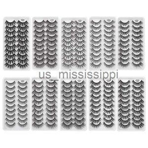 Cílios Postiços 10853Pairs Multipack 3D Mink Lashes Cílios Postiços Feitos À Mão Wispy Fluffy Falso Lash Natural Eye Maquiagem Ferramentas Faux Eye Lashes x0830