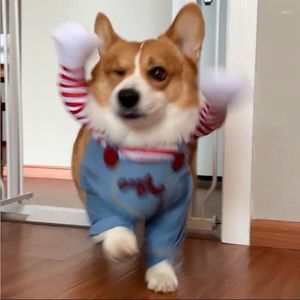 Dog Apparel 2023Pet Funny Clothes Cosplay Costume Halloween Comical Outfits With Wig Dogs Clothing For Small Medium Puppy Outfit