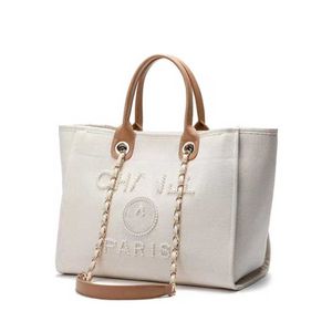 Модные женские роскошные пляжные сумки бренд CH Canvas Dembag Designer Classics Rackpacks Pearl Ladies Большой вечерние сумочки кошелек женщин Большой рюкзак ручной сумка xjlv