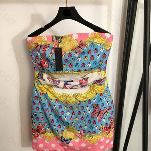 Flower Print Women Dresses Fashion Brand Sleeveless Dress Slim Fit Skirt Sexy High Waisted Dress