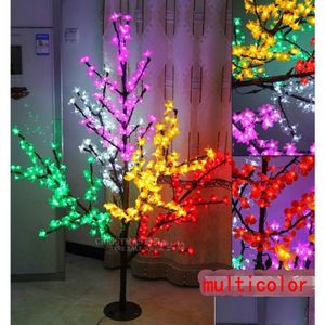 Christmas Decorations Led Cherry Blossom Tree Light 672Pcs Bbs 1.5M Height 110/220Vac Seven Colors For Option Rainproof Outdoor U Dr Otvkt