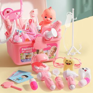 Tools Workshop Little Doctor Toy Set Girl Box Nurse Child Injection Spela rollen som Stetoskop 230830