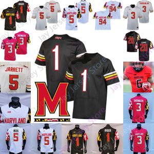 Maglia da calcio personalizzata Maryland Terrapins NCAA College Dontay Demus Jr. Stefon Diggs Taulia Tagovailoa Rakim Jarrett Tayon Fleet-Davis Isaiah Jacobs Jackson Leake