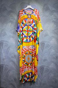 Designerklänning Fashion Flower Print 2023 Autumn/Winter Long Sleeve Loose Round Neck Dress Monochrome S-Xlcasual Dress