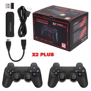 Spelkontroller Joysticks X2 Plus Video Stick 1080p Console 24g Double Wireless Controller 41000 Games 128 GB Retro för TV Boy Gift 230830