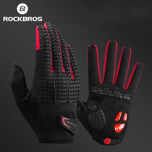 Fem fingrarhandskar Rockbros Windproect Cycling Touch Screen Riding MTB Bike Bicycle Thermal Warm Motorcykel Winter Autumn 230829