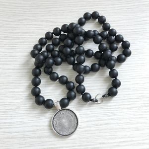 Pendant Necklaces Fashion Necklace Hand Knotted Decorative Gift For Him Her Black Yoga Mala Beads