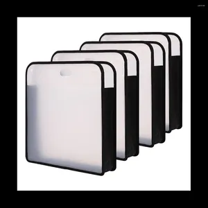 4Pcs Scrapbook Paper Storage Organizer Transparent For 12X12 Pos Crafts Black