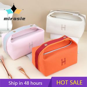 Cosmetic Bags Cases Mirosie Travel Toiletry Bag Large Capacity Canvas Handheld Cosmetic Bag Portable Female Cosmetics Storage Bag Wholesale 230830