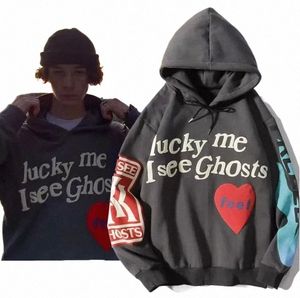 Herrenbekleidung Hoodies „Lucky Me I See Ghosts“ Print Hoodie Sweatshirts Herren Damen Designer Hoodies Pullover Herbst Winter Sweatshirts 82yd #