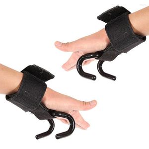 Handledsstöd Stark Pro Weight Lifting Training Sports Gym Hook Grip Strap Glove Justerbar med belagda stålkrokar