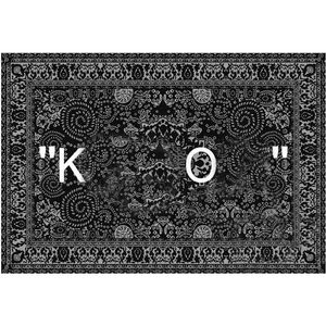 Designer heminredning hålla av mattan designer matta anti-halk fyrkantig stor storlek mode enkel golvmatta svart matta vardagsrum fast färg trendig tryckning s01