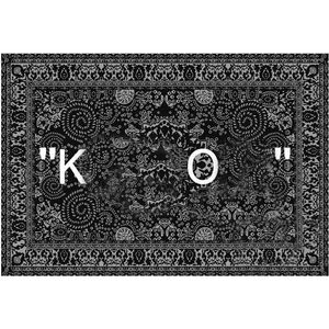 Designer home decor keep off carpet designer rug anti-slip square big size fashion simple floor mat black carpet living room solid color trendy printing S01