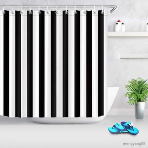 シャワーカーテンユニークな幾何学パターン洗えるバスルームカーテン