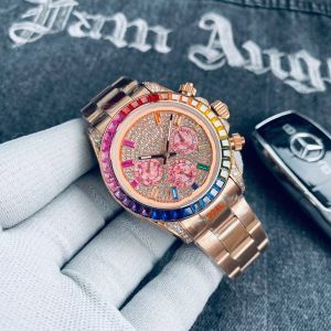 AAA Lüks Otomatik Mekanik Erkekler Zircona Elmas Taşları 40mm Watch Waterproof 316L Paslanmaz Çelik Moda Kol saati Dropshipping REELL TOPTAN SATRANLARI