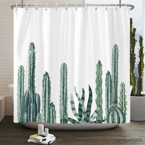 Tende da doccia Cactus Tende da doccia Tende da doccia in tessuto impermeabile Piante tropicali Tenda da bagno Tenda Home Decor 180X180 cm R230831