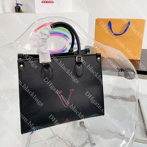 Luxury Onthego Handbag Women Tote Bag Designer Shoulder Bag Large Capacity Genuine Leather Classic Embroidery Letters Handbags