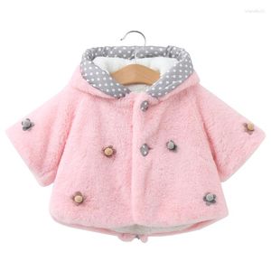 ダウンコートの女の赤ちゃん秋の冬ジャケット6-36か月幼児の花マント暖かいフード付き幼児服の子供用アウトウェア