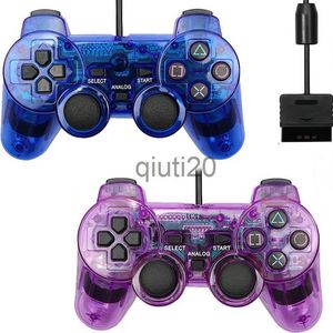 Game Controllers Joysticks Transparent Color Wired Controller For PS2 /PS1 Console Vibration Joystick Gamepad Joypad For Sony Playstation2 mando Controller x0830