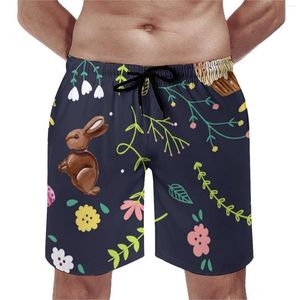 Pantaloncini da uomo tavola di Pasqua carino con fiori pantaloni corti da spiaggia uomo personalizzato corsa surf comodo costume da bagno regalo di compleanno