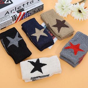 Mittens Autumn Winter Knitted Gloves For Women Men Outdoor Warm Stretch Imitation Wool Mittens Office Writing Fingerless Gloves 230830