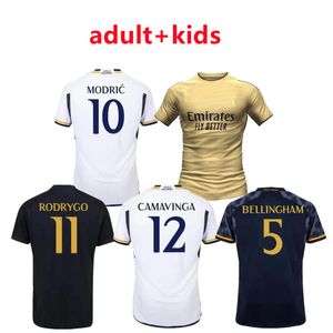 S-4XL VINI JR Bellingham Soccer Jerseys 23 24 Football Shirt Rodrygo Camavinga Real 2023 2024 Arda Guler Away Fans Player نسخة ثالثة الرجال الثالثة للأطفال