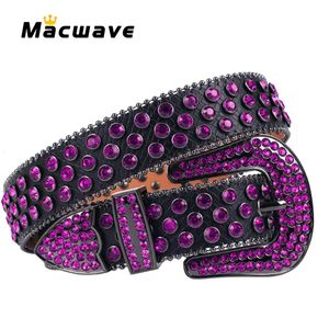 Belts Western Belt Goth Style Man Woman Fashion Casual Puck Style Crystal Diamond Waistband Jeans y2k Accessories 230830