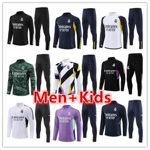 2023 2024 Real Madrids Tracksuit Training Suit Vini Jr Bellingham 22 23 24 Real Madrides Men and Kids Football Tracks Camaveringa Sportswear Chandal Futbol