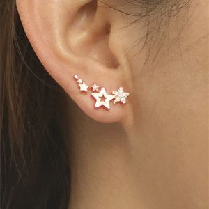 Glänzende Stern-Mond-Ohrstecker für Frauen, alltägliche Mädchen, Geburtstagsgeschenk, Schmuck, Mini-Stern-Ohrstecker, modische Ohrringe, Großhandel YME059