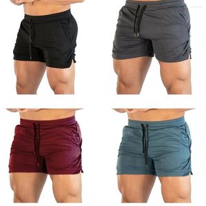 Men's Shorts Est Solid Color Mid Waist Fitness Training Running Elastic Drawstring Wild Casual Summer Sportswear