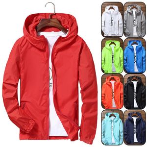 Mensjackor S-7XL Windproof Quick Dry Coat Ultra-Light Waterproof Jacket Men Women UV Outwear Camping Vandring Cykling Running Sport Rain