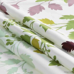 Shower Curtains Tulip Tree Green Floral Spring Flower Fabric Ivory Plants Printed Waterproof Countryside Fresh Shower Curtain R230831