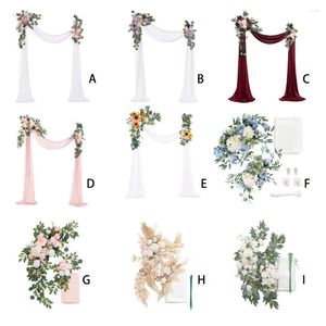 Dekoratif Çiçekler Yapay Kemer Swag Gül Düzenli Çelenk Kapı Dekorasyon Töreni Düğün Resepsiyon Düzenleme Malzemeleri