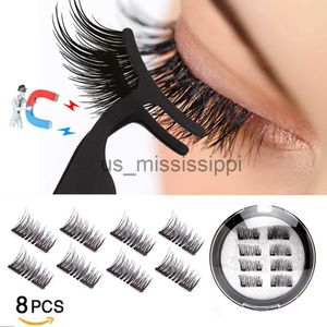 Cílios Postiços Lekofo 8 Pcs Cílios Magnéticos Com 2 Cílios Magnéticos 3D Falso Natural Para Mink Eye Laços Extensão Longa Faux Cílios Magnetique X0830