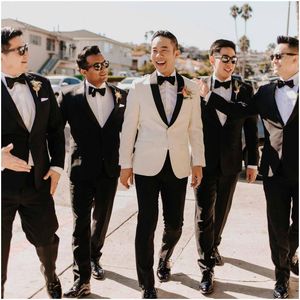 Men's Suits Wedding Groom Party Dinner Dress Tailored Made Formal Blazer Trousers Full Clothing Sets 2 Pcs Jacket Pant