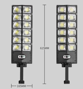 Новый 15000LM 8000W 504LED Солнечный уличный фонарь Двухрядные уличные фонари Солнечные садовые фонари Индукционный настенный светильник Наружное освещение 11 LL