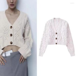 Women's Sweaters Women Warm Knit Cardigan Fashion V-Neck Long Sleeve Single Breasted Loose Top Casual High Waist Cropped Navel Sweater