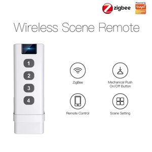 Altra elettronica Tuya ZigBee Smart Scene Switch 4 Gang Mini design portatile per la vita domestica Interruttori di scenari di automazione con telecomando 230829