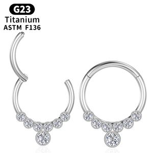 ثقب الغضروف الأقراط الصناعية تراغوس أنف حلقات الزركون التيتانيوم الحاجز الحلزوني G23 مجوهرات المرأة للنساء هدية الفتاة