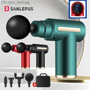 Massage Gun SANLEPUS Portable Massage Gun LCD Electric Percussion Pistol Massager For Body Neck Back Deep Tissue Muscle Relaxation Fitness Q230901