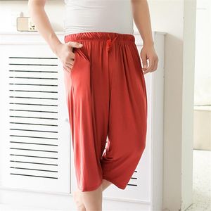 Mäns sömnkläder 3xl-7xl pyjamas pant casual bomull nattkläder pantaloner plus storlek hemkläder överdimensionerad manlig sovande capri byxor