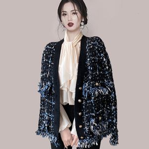 Mulheres malhas camisetas roupas de pista camisola moda coreana doce bonito senhoras borla franjas malha cardigans femme 230829