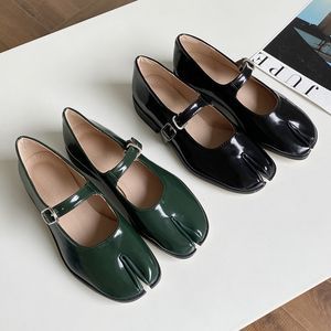 Gai gai klänning nyhet läder bälte remmar mary janes kvinna tabi ninja skor trotter delade tå lägenheter femme mysiga loafers låga klackar mocasines 230830