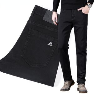 Mens Jeans Spring Classic Black Slimfit Business Casual Small Straight Denim Pants Mane Brand Plus Size 42 44 Trousers 230829