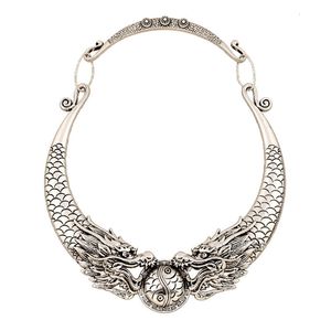 Nabel Klingelknopf Ringe Bohemian Gypsy Vintage Statement Halskette Mode Chinesischen Stil Element Double Dragon Halsband Großhandel 230830