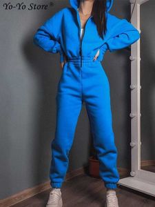 Женские комбинезоны Dompers Fleece Sport Sport Tompsiet Women Playsuit Sportswear Женская толстовка с длинным рукавом.