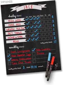 Intelligence Jennakate -Chore Chart for Kids Teens Adults -Magnetic Child Behavior Checklist Chart- Erase- 11"x14" -Chalkboard Design - Includes Chalk Markers 23830