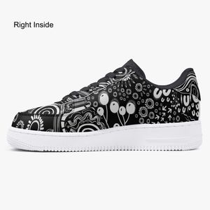 DIY ayakkabıları Siyah Bir Erkekler İçin Kadınlar Platform Platform Günlük Sneaker Kişiselleştirilmiş Metin Serin Stil Eğitimleri Moda Açık Mekan Ayakkabıları 36-48 100642