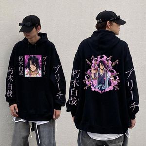 Herren Hoodies 90er Jahre Vintage Anime Bleach Byakuya Kuchiki Grafik Hoodie Männer Manga Übergroße Y2k Streetwear Mann Mode Trend Sweatshirt