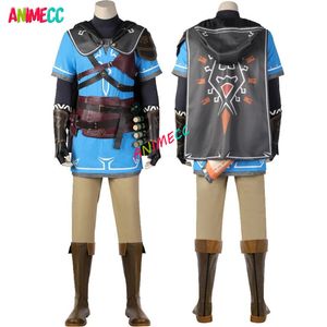 Theme Costume ANIMECC Game Zelda Cosplay Breath of The Wild Costume Wig Cloak Link Clothing with Accessories Halloween Carnival Outfit for Men 230830